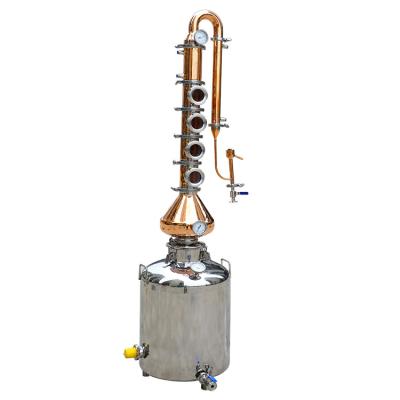 China food & Factory 50L/100L Copper Distillery Equipment Household Illegal Alcohol Stainless Steel Mini Alcohol Distiller Reflux Red Beverage Still for sale