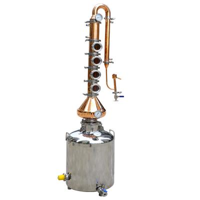 China food & Beverage Factory Mini Alcohol Distiller Machine Red Copper Still Distiller For Amateur Household User for sale