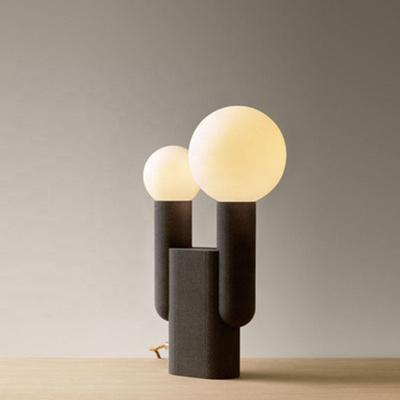 China Modern minimalist home decoration resin glass ball table lamp for bedside office desk table lighting for sale