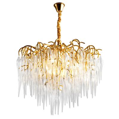 China Modern French Luxury Living Room Bedroom Aluminum Foil Gold Crystal Chandelier for sale