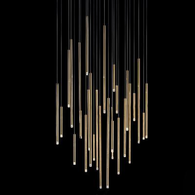 China Modern Staircase Long Italian Black Strip Modern Chandelier Light Dining Chandelier for sale