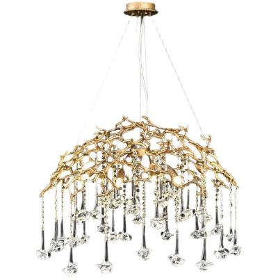 China Contemporary French Light Luxury Mounted Bronze Crystal Chandelier Light For Home Shop Window Light for sale