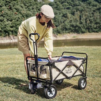 China Large Capacity PELLIOT Folding Cart Large Capacity Outdoor Camping Portable Retractable Retractable Truck for sale