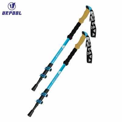 China EVA+ Cork High Quality Kickstand Foldable Trekking Poles Nordic Canes Ski Poles Walking Poles Alpenstock for sale