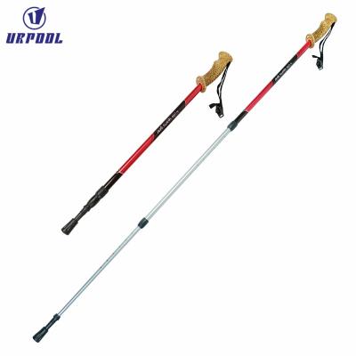 China EVA Custom Light Trekking Pole Walking Stick 3 Section Aluminum Folding Trekking Pole Walking Stick for sale