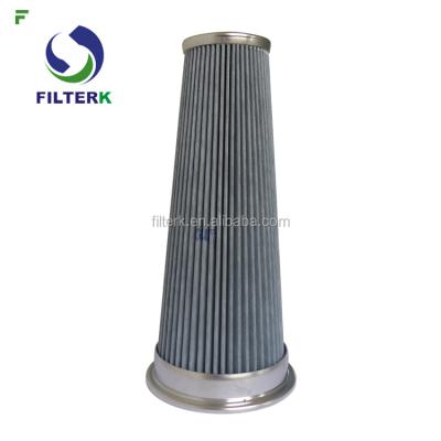 China Polyester PTFE Dust Filter Cartridge Product FILTERK Piab 0112311 Pleated PTFE Spun Bonded Polyester Dust Filter for sale