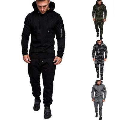 China Plus Size New Casual Hooded Cell Phone Casual Hooded Jumpsuit Men's Outdoor Sports Camouflage Fitness Fashion Running Set for sale