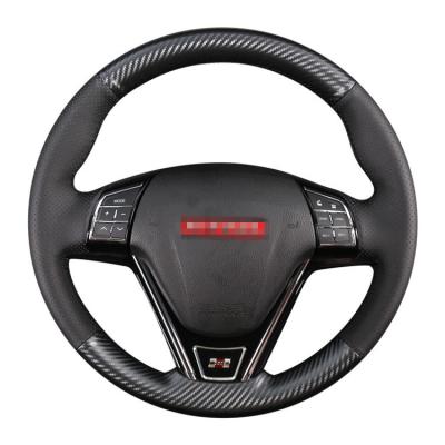 China Perfectly Fit Universal High Quality Car Interior Decoration Hand Sewing Genuine Leather Steering Wheel Cover For Audi A6 Q5 A4 A3 Q3 Funda Volante Coche for sale