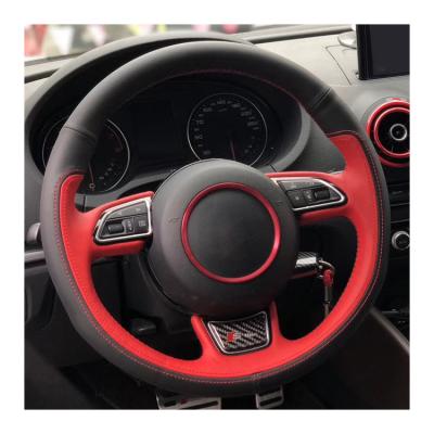 China High Quality Universal Custom Car Interior Decoration Hand Sewing Genuine Leather Steering Wheel Cover For Audi A4LA6LQ5LQ7S3A3A5 funda volante coche 2019 for sale