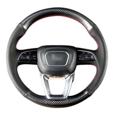 China Perfectly Fit Universal Car Interior Decoration High Quality Hand Sewing Genuine Leather Steering Wheel Cover For Audi A3 A4L A6L Q3 Q5L Q7 Q Funda Volante Coche for sale