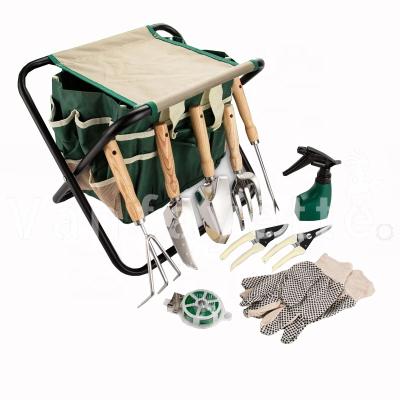 China Durable Gardening Set Tools Garden Folding Saddles With Bag Garden Tool Kit With Bag for sale