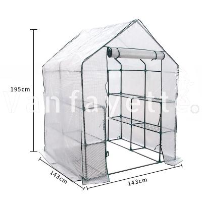 China Easily Assembled 3 Tier 12 Shelves Plant Stands Green House Walk-in Greenhouse With Durable PE Cover Greenhouse For Outdoors for sale