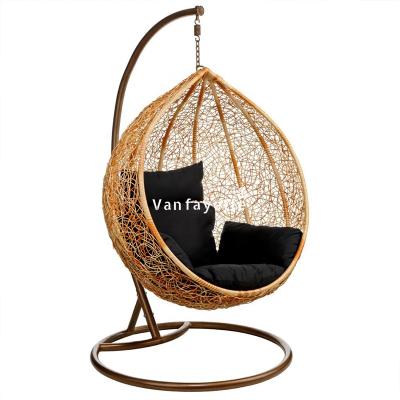 China Modern Indoor Outdoor Hanging Swing Rattan Chair Chair Hanging Chair With Stand for sale