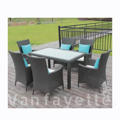 China Modern Outdoor Dining Sets For 6 Patio Rattan Furniture Garden Wicker Dining Set 7 Piece Patio Dining Set for sale