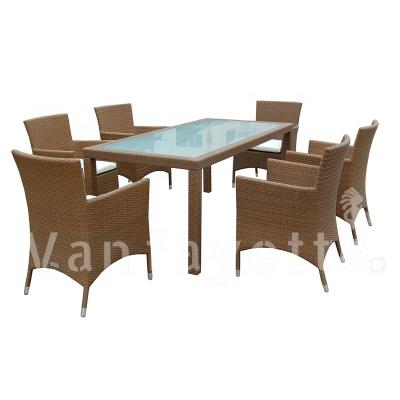 China Modern Outdoor Outdoor Table and Chairs Rattan Dining Table Garden Chairs Furniture Patio Table Set for sale