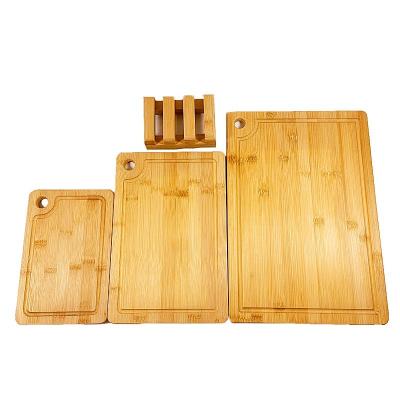 China Stocked Bamboo Cutting Board Set Of 3 For Kitchen Wooden Cutting Board Set Chopper Vegetables for sale