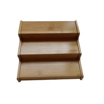 China Factory New Design 2018 Custom Expandable 3-Tier Stage Shelf Organizer Wooden Bamboo Spice Rack for sale