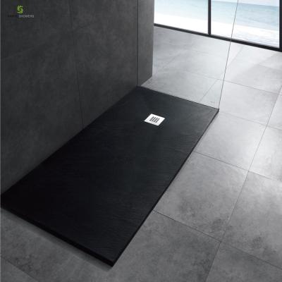 China Modern Hotel Bathroom Stone Shower Pan, Solid Outdoor Shower Base, Walk In Solid Resin Shower Trays Custom Made for sale