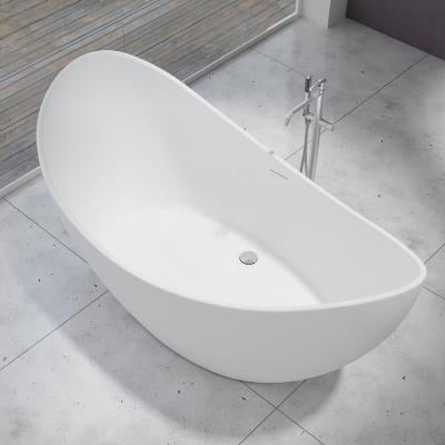 China Wholesale Foshan Free Standing Stone Bathtub, Hotel Bathroom Modern Simple Design Acrylic Free Standing Bathtub, White Solid Outdoor Bathtub for sale