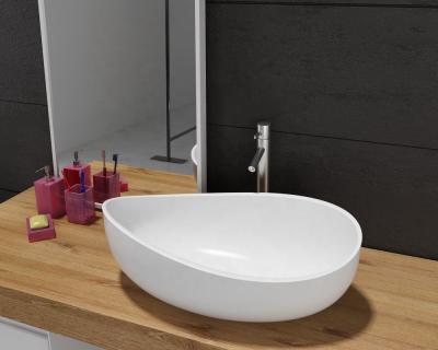 China Five Start Modern Hotel Oval Solid Counter Top Basin Outdoor Basin for sale