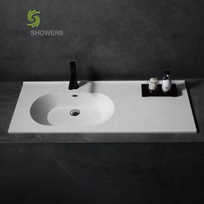 China Modern Vanity Wash Hand Basin Bathroom Cabinet Acrylic Solid Outdoor Modern Hanging Basin for sale