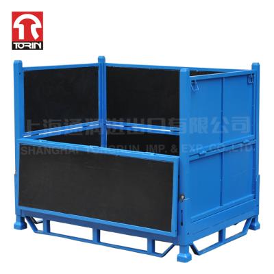 China Torin DZ185 Collapsible And Stackable Warehouse Wire Mesh Container Metal Finishing Pallet for sale