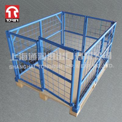 China Torin SWK3070 Metal Folding Tray Barrier Wire Mesh Pallet Container Metal Pallet for sale