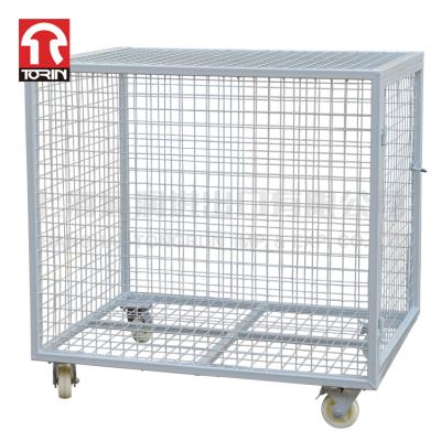 China Warehouse Cage Trolley Metal Storage Trolley With Wheeled Trolley Warehouse for sale