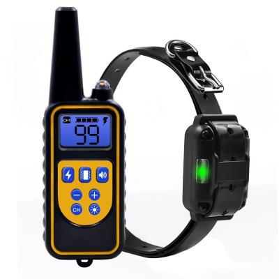 China Viable 880-1 Nylon Electric Remote Dog Training Collar Waterproof Rechargeable Stop Bark Dog Training Collar for sale