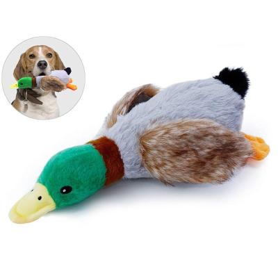 China Hot Selling Amazon Shell Viable Imitation Animal Dog Rubbery Toys No Stuffing Plush Pet With Squeaker Duck for sale