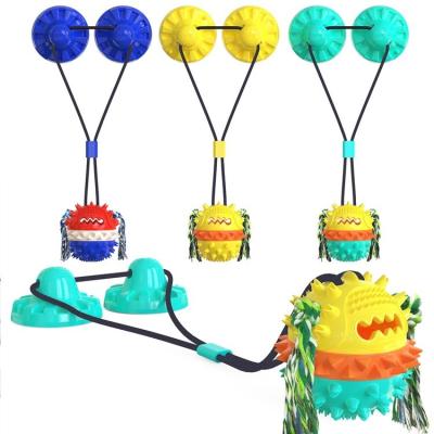 China Viable Factory Wholesale Double Suction Cup Dog Chew Rope Ball Traction Toy for sale