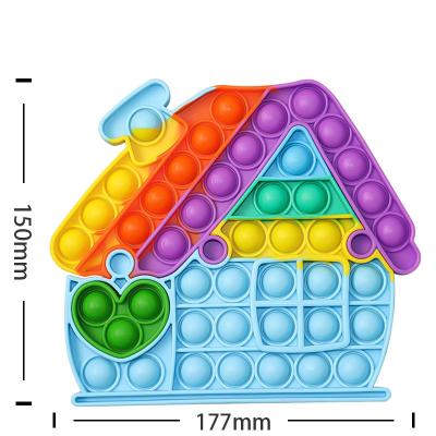 China Funny Educational Toy 100 Designs Push Bubble Game Rainbow Reliver Stress Sensory Toys Jumping Bubble Busy Person Toy for sale