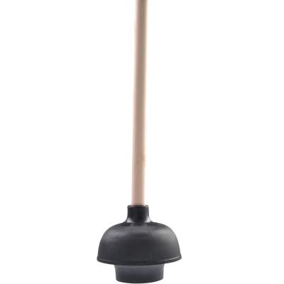 China Supply Strength Heavy Duty Cup Stocked Rubber Toilet Plunger With A Long Wooden Handle For Fixing Clogged Toilets And Drains for sale