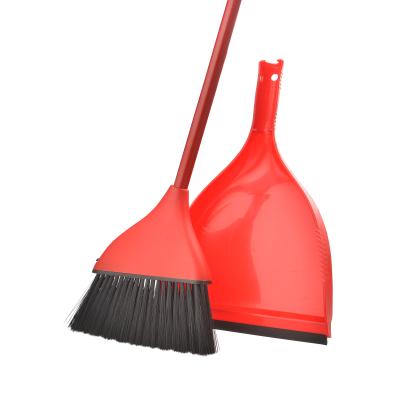 China Floor Cleaning Super Pro Angled Broom with Attachable Dustpan Snaps on Broom Handles Perfect for Home, Kitchen, Office Surface Floor Use for sale