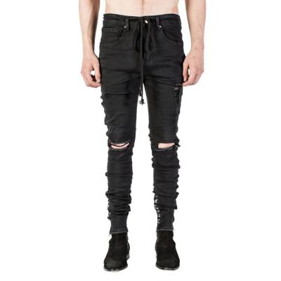 China HUNTW Wholesale High Quality Hot Sale OEM Breathable Custom Men's Black Ripped Jeans for sale