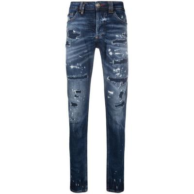 China HUNTW Men's OEM Breathable Custom Denim Patchwork Blue Jeans Skinny For Men 2021 for sale