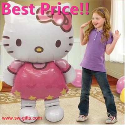 China Hello Kitty Cat foil Balloons Cartoon Birthday Decoration Wedding Party Inflatable Balloon for sale