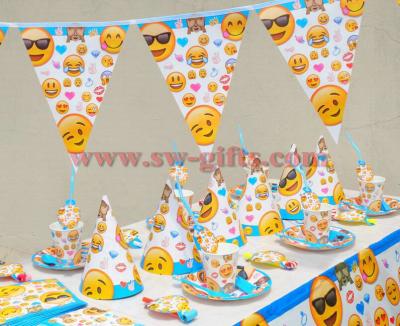 China Emoji Smile Cry Kids Birthday Party Decoration Set Party Supplies Baby Birthday Party Pack event party supplies for sale