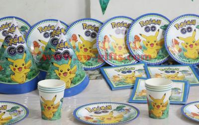 China Family party pokemon go pikachu theme for boy's happy birthday party set supplies decoration baby shower favor for sale