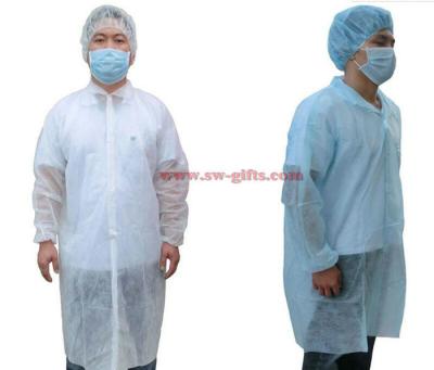 China Disposable Lab Coats Nonwoven Fabric Work Coveralls Food Workshop White Ropa Dustproof Gown Velcro Protective Clothing for sale