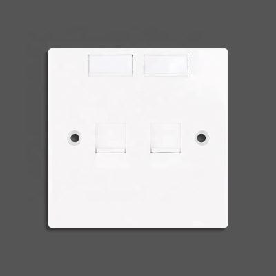 China As the pictures show wall plate faceplate two porst 86x 86mm ABS material used for cat5e cat6 keystone jack for sale