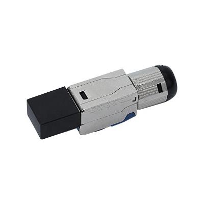 China Zinc Alloy Shielded RJ45 RJ45 CAT7 FTP Module 180 Degree Toolless Network STP Keystone Jack CAT7 Module for sale