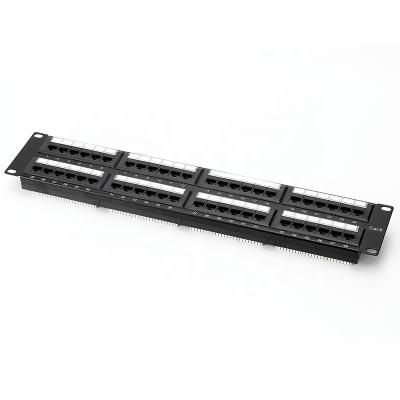 China With Back Bar Cat6 UTP RJ45 48port High Quality Network Patch Panel Modular Patch Panel for sale