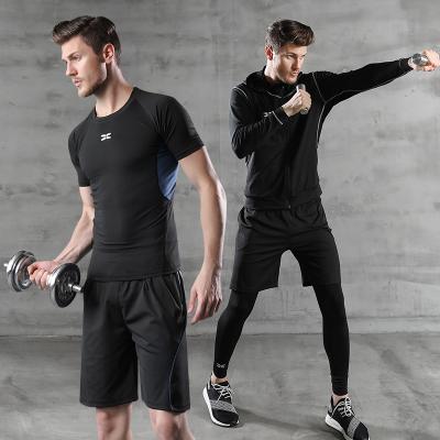 China Wholesale Men's Gym Set Logo Two-piece Customization Running Suit Sportswear Short-sleeved Outdoor Casual Breathable Quick-drying for sale