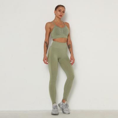 China Breathable High Waist Leggings Sports Bra Crop Top Workout Sets for sale