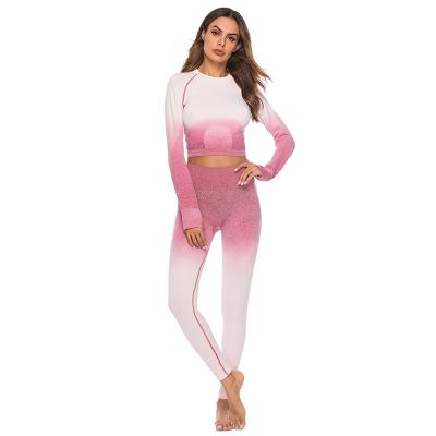 China Women Breathable Gym Long Sleeve Yoga Sets Manufacturer Yoga Clothes Set for sale