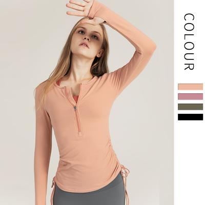 China Autumn and winter new breathable sports tops women's self-cultivation zipper yoga clothing sports long-sleeved running fitness top for sale