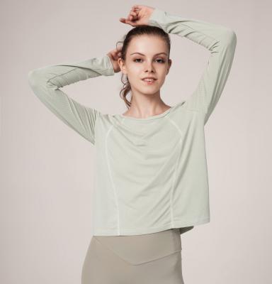 China Breathable Custom Women Long Sleeve Yoga Tops Wholesale Active Workout Sports Shirt Women Fitness Wear T-shirt Girls for sale