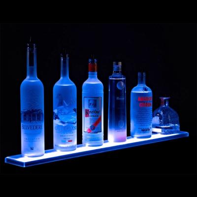 China Custom Morden Logo Acrylic Holders Led Stand Version Bar Wine Bottle Display Holders for sale