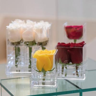 China SHOPE Eco-friendly Manufacturer High Quality Lucite Open Acrylic Rose Flower Box For Cut for sale